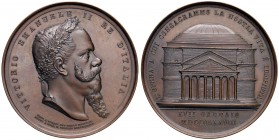 Vittorio Emanuele II (1861-1878) Medaglia 1878 per la morte e sepoltura nel Pantheon – Opus: Speranza – AE (g 138 – 68 mm) Dalla nostra asta 57. In sc...