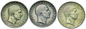 ALBANIA Zog (1928-1939) Franca 1935, 1937 (2) – AG Lotto di tre monete
BB+/qSPL