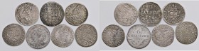 AUSTRIA Lotto di sei monete come da foto. Inoltre, un 2 albus 1704 di Hessen Darmstadt
BB-SPL