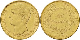 FRANCIA Napoleone (1799-1804) 40 Franchi A. XI – Gad. 1080 AU (g 12,91) Colpetti al bordo, bei fondi lucenti
BB+