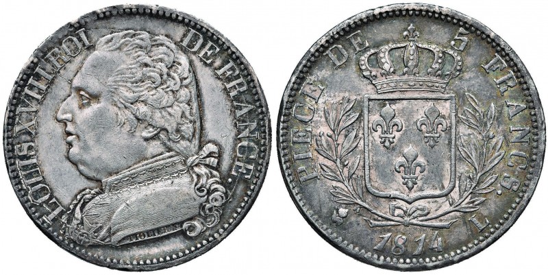 FRANCIA Luigi XVIII (1814-1815) 5 Franchi 1814 L – Gad. 591 AG (g 25,00)
SPL