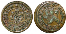 SPAGNA Felipe II (1586-1598) 2 Maravedis 1597 Segovia (resello) – AE (g 3,49)
BB