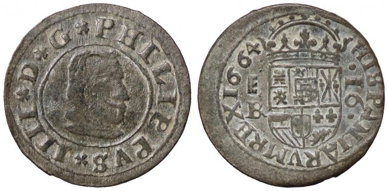 SPAGNA Felipe IV (1621-1665) 16 Maravedis 1664 Segovia BR –AE (g 4,42)
qSPL