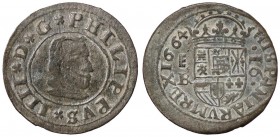 SPAGNA Felipe IV (1621-1665) 16 Maravedis 1664 Segovia BR –AE (g 4,42)
qSPL