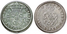 SPAGNA Felipe V (1700-1746) 2 Reales 1708 Segovia Y – Cal. 1381 AG (g 4,94)
BB