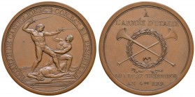 MEDAGLIE NAPOLEONICHE Medaglia 1796 BATAILLE DE CASTIGLIONE, COMBAT DE PESCHIERA – Opus: Lavy – AE (g 33,15 – Ø 43 mm) Bordo liscio
qFDC