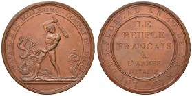 MEDAGLIE NAPOLEONICHE Medaglia 1796 BATAILLE DE MILLESIMO, COMBAT DE DEGO – AE (g 26,14 – Ø 42 mm) Sul bordo scritta in rilievo BONAPARTE GENERAL EN C...