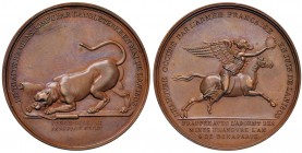 MEDAGLIE NAPOLEONICHE Medaglia 1803 Occupazione di Hannover – Opus: Jeuffroy, Denon – AE (g 38,01 – Ø 40 mm) Difetto di conio al R/
SPL+/qFDC