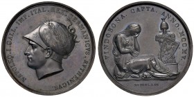 MEDAGLIE NAPOLEONICHE Medaglia 1805 VINDOBONA CAPTA ANNO MCCMV – Opus: Manfredini – AE (g 41,73 – Ø 42 mm) Colpetti al bordo
qFDC