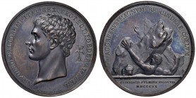 MEDAGLIE NAPOLEONICHE Medaglia 1809 AGGRESSVS MAGNVS RESCINDERE COELVM – Opus: Vassallo - AE (g 33,19 – Ø 42 mm) Minimi graffietti e colpetti al bordo...
