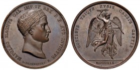 MEDAGLIE NAPOLEONICHE Medaglia 1809 HOSTIBVS VBIQVE FVSIS CAESIS CAPTIS – Opus: Manfredini – AE (g 40,40 – 42 mm) Colpo al bordo
qFDC/FDC