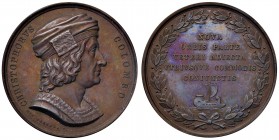 Serie degli uomini illustri – Cristoforo Colombo – Medaglia – Opus: Cerbara - AE (g 49,74 – Ø 40 mm) Contromarca testina di Minerva al bordo, coniazio...