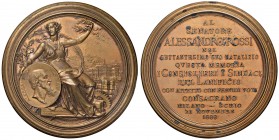 Alessandro Rossi Medaglia 1889 per il 70° compleanno del Senatore Rossi – Opus: Pogliaghi – AE (g 114 – Ø 63 mm) Coniata in 80 esemplari. Macchiette a...