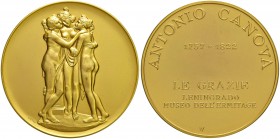 Antonio Canova Medaglia Le Grazie – Opus: Cattaneo - MD (g 72,71 – Ø 62 mm)
qFDC