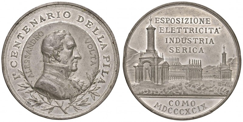 COMO Medaglia 1899 Alessandro Volta. Esposizione elettricità industria serica – ...