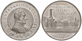 COMO Medaglia 1899 Alessandro Volta. Esposizione elettricità industria serica – MA (g 35,78 – 48 mm) Colpi al bordo, uno pesante
SPL