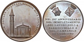 UDINE Medaglia 1997 150° anniversario del completamento dei lavori della parrocchiale e del campanile di Codroipo – Opus: A. Fabris – AE (g 76,15 – Ø ...