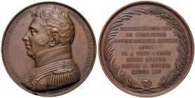 FRANCIA Luigi XVIII (1814-1824) Medaglia 1820 A Carlo Ferdinando di Borbone, duc de Berry (1778-1820) – Opus: Caque – AE (g 68,00 – Ø 50 mm) Colpo al ...