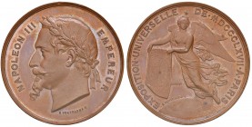 FRANCIA Napoleone III (1852-1870) Medaglia 1867 Esposizione universale a Parigi – Opus: H. Ponscarme – AE (g 21,86 – Ø 37 mm) Minimo colpetto al bordo...