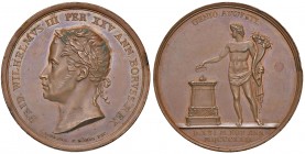 GERMANIA Prussia – Friedrich Wilhelm III (1797-1840) Medaglia 1822 25° anniversario del regno – Opus: Loos – AE (g 40,01 – Ø 42 mm) Diversi colpetti a...