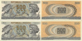 BANCONOTE Biglietti di Stato - 500 Lire 20/06/1966 e 20/10/1967 – Lotto di due biglietti entrambi con prima lettera X
qFDS-FDS