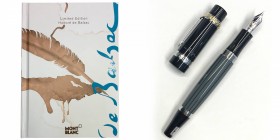 MONTBLANC Penna stilografica a stantuffo .Modello Honoré de Balzac. ( 2013 ) . Edizione limitata di 10000 esemplari . Pennino F in oro 18K . Corpo in ...