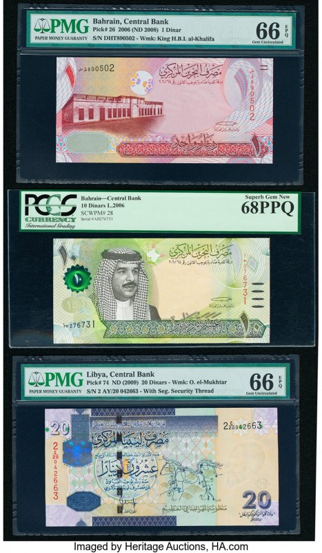 Bahrain Central Bank of Bahrain 1; 10 Dinars 2006 (ND 2008); 2006 Pick 26; 28 Tw...
