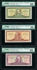Cuba Banco Nacional de Cuba 1; 10; 50; 3 (5) Peso (1961-1989) Pick 94s; 96s; 98s; 107s1; 107s2 (4) Eight Specimen PMG Choice Uncirculated 64; About Un...