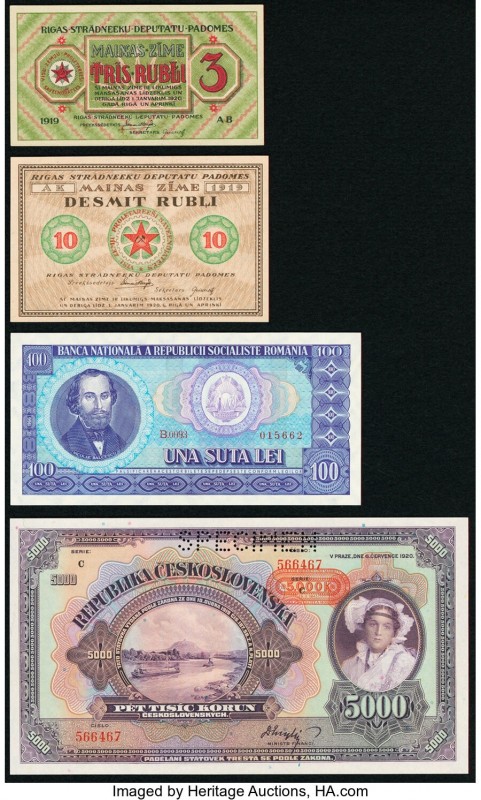 Czechoslovakia, Romania & More Group Lot of 4 Examples Crisp Uncirculated. 

HID...