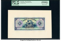 El Salvador Banco Occidental 1 Colon ND (1929) Pick S192fp; S192bp Front and Back Proofs PCGS Superb Gem New 67PPQ (2). Hole punched cancelled and mou...
