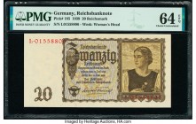 Germany German Gold Discount Bank 20 Reichsmark 15.6.1939 Pick 185 PMG Choice Uncirculated 64 EPQ. 

HID09801242017

© 2020 Heritage Auctions | All Ri...