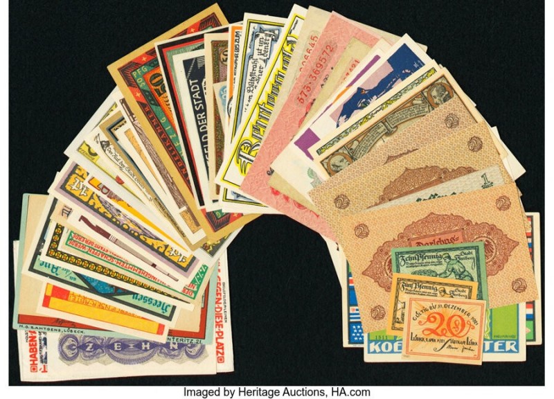 Germany Notgeld Group Lot of 95 Examples Very Good-Crisp Uncirculated. One examp...