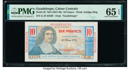 Guadeloupe Caisse Centrale de la France d'Outre-Mer 10 Francs ND (1947-49) Pick 32 PMG Gem Uncirculated 65 EPQ. 

HID09801242017

© 2020 Heritage Auct...