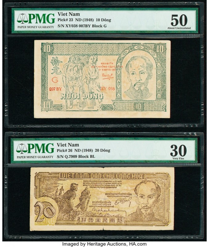 Indonesia Republic Regionals 100 Rupiah 1959 Pick S464 PMG Very Fine 20; Vietnam...