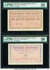 Indonesia Republik Indonesia 25; 500; 1000 Rupiah 1958 Pick S493; S495A; S496 Three Examples PMG Choice Very Fine 35; Very Fine 30; Choice Fine 15. Th...