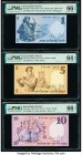 Israel Bank of Israel 1 Lira; 5; 10 Lirot 1958 / 5718 Pick 30c; 31a; 32d Three Examples PMG Gem Uncirculated 66 EPQ (2); Choice Uncirculated 64 EPQ. 
...