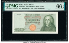 Italy Banco d'Italia 5000 Lire 1970 Pick 98c PMG Gem Uncirculated 66 EPQ. 

HID09801242017

© 2020 Heritage Auctions | All Rights Reserved