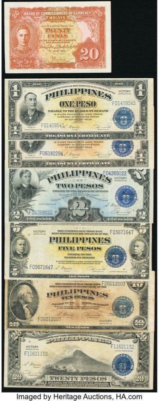 Malaya & Philippines Group Lot of 7 Examples Fine-Extremely Fine. 

HID098012420...