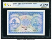 Maldives Maldivian State Government 50 Rufiyaa 1980 / AH1400 Pick 6c PCGS Gem UNC 66PPQ. 

HID09801242017

© 2020 Heritage Auctions | All Rights Reser...