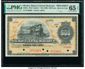 Mexico Banco Central Mexicano 500 Pesos ND (1908) Pick UNL M204s Specimen PMG Gem Uncirculated 65 EPQ. Red Specimen overprints and four POCs.

HID0980...