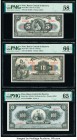 Peru Banco Central de Reserva 5; 10; 100 Soles 26.9.1941 (2); 20.8.1965 Pick 66A; 67A; 90a Three Examples PMG Choice About Unc 58; Gem Uncirculated 66...