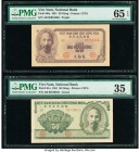 Vietnam National Bank of Viet Nam 20; 50 Dong 1951 Pick 60a; 61a Two Examples PMG Gem Uncirculated 65 EPQ; Choice Very Fine 35. Pick 61a has minor pap...