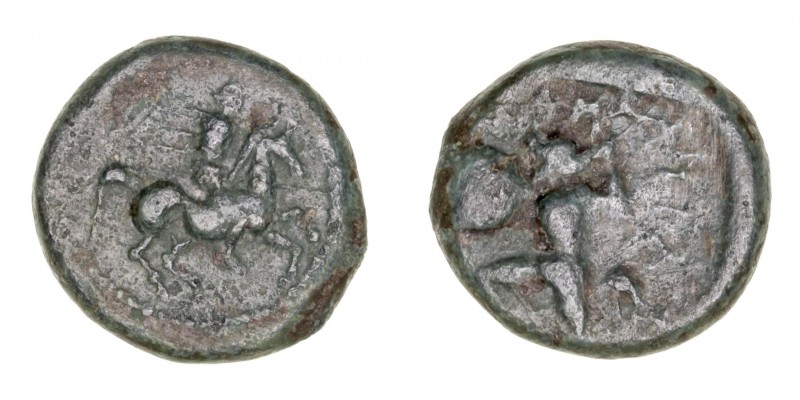 Monedas Antiguas
Tesalia
Calco. AE. (c. 400-375 a.C.). Pelinna. A/Jinete a der...