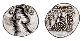 Monedas Antiguas
Reino Partio
Orodes II
Dracma. AR. Rhagai. (57-38 a.C.). A/Busto diademado a izq. R/Arquero sentado a der., alrededor ley. 4.03g. ...