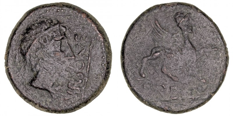 Monedas de la Hispania Antigua
Ursone, Osuna (Sevilla)
As. AE. (Hacia 50 a.C.)...