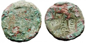 Imperio Romano
Tiberio
As. AE. (14-37). Presenta varios resellos: Delfín, TI, CAES y T.C. 7.54g. Moneda de circulación en la frontera de Germania ll...