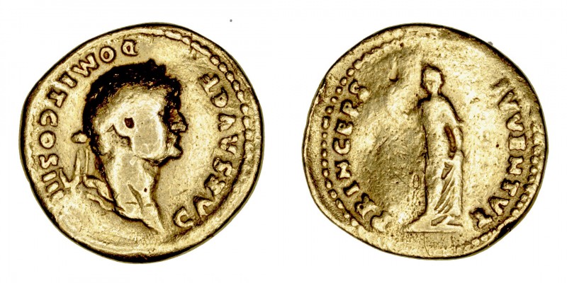 Imperio Romano
Domiciano
Áureo. AV. (81-96). A/Busto laureado a der., alrededo...