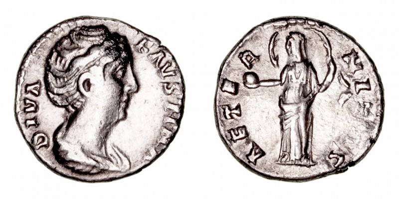 Imperio Romano
Faustina, esposa de A. Pío
Denario. AR. R/ATERNITAS. 2.55g. RIC...
