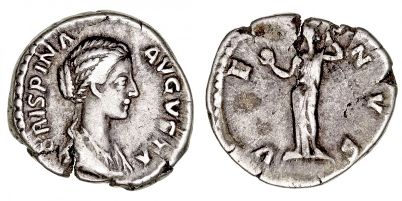 Imperio Romano
Crispina, esposa de Cómodo
Denario. AR. Roma. R/VENVS. Venus es...