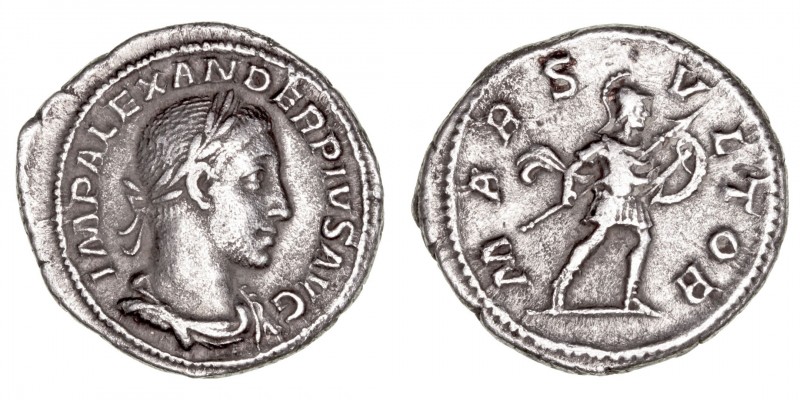 Imperio Romano
Alejandro Severo
Denario. AR. Roma. (231-235). R/MARS VLTOR. Ma...